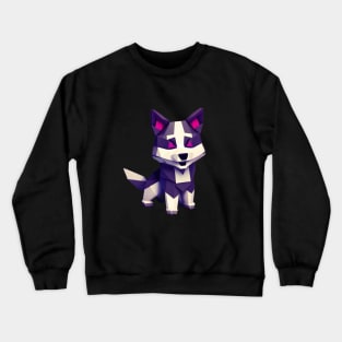 Geometric Lowpoly Purple Husky Crewneck Sweatshirt